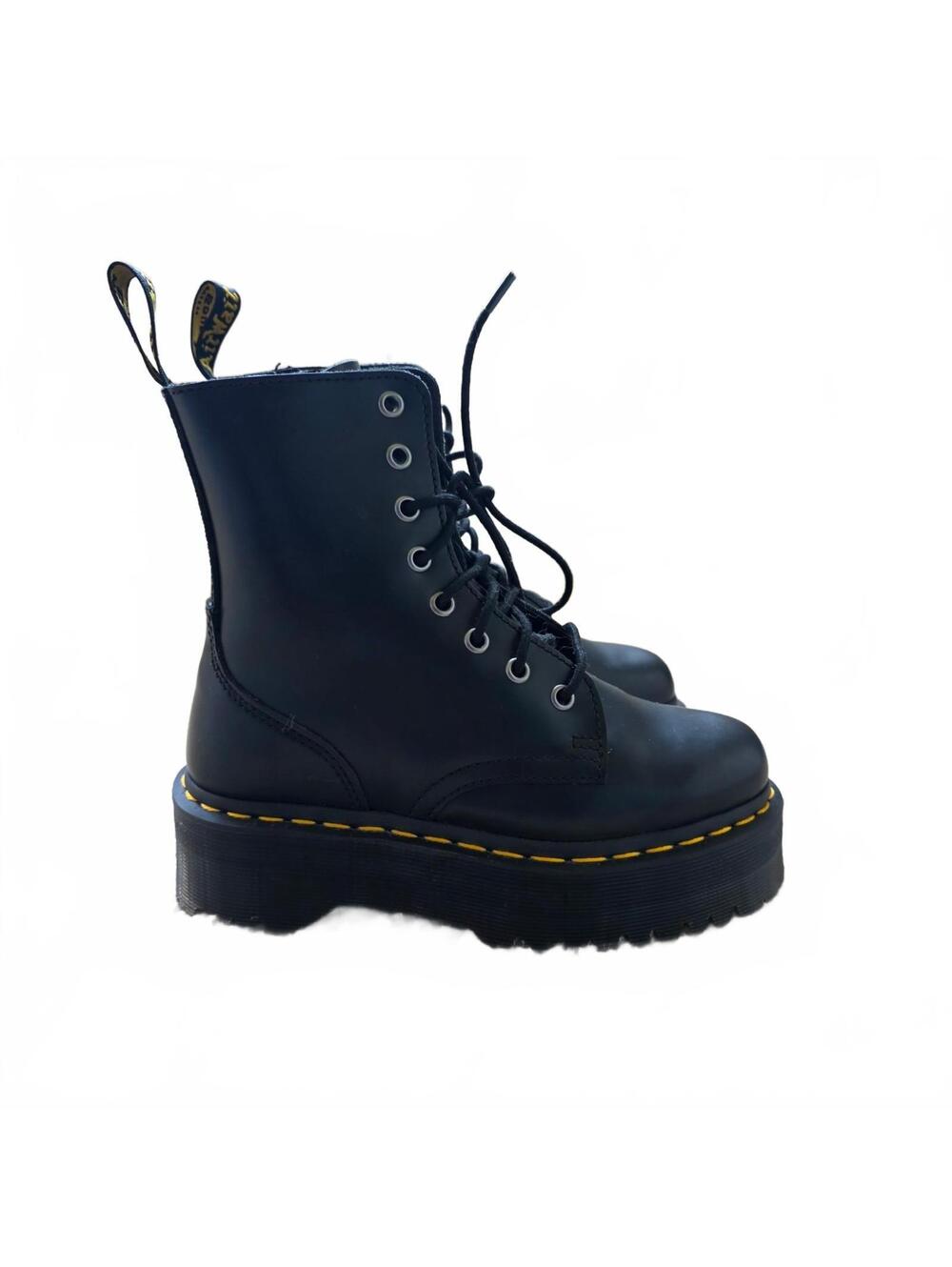 Dr. Martens Black Leather Platform Boots Size: USM 4 - Picture 3 of 7